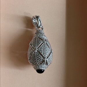 Judith Ripka Silver Pendant Necklace with Black Accent